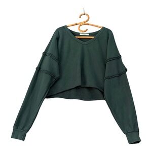 Project Social T |‎ Dark Teal Cropped Sweatshirt Size M